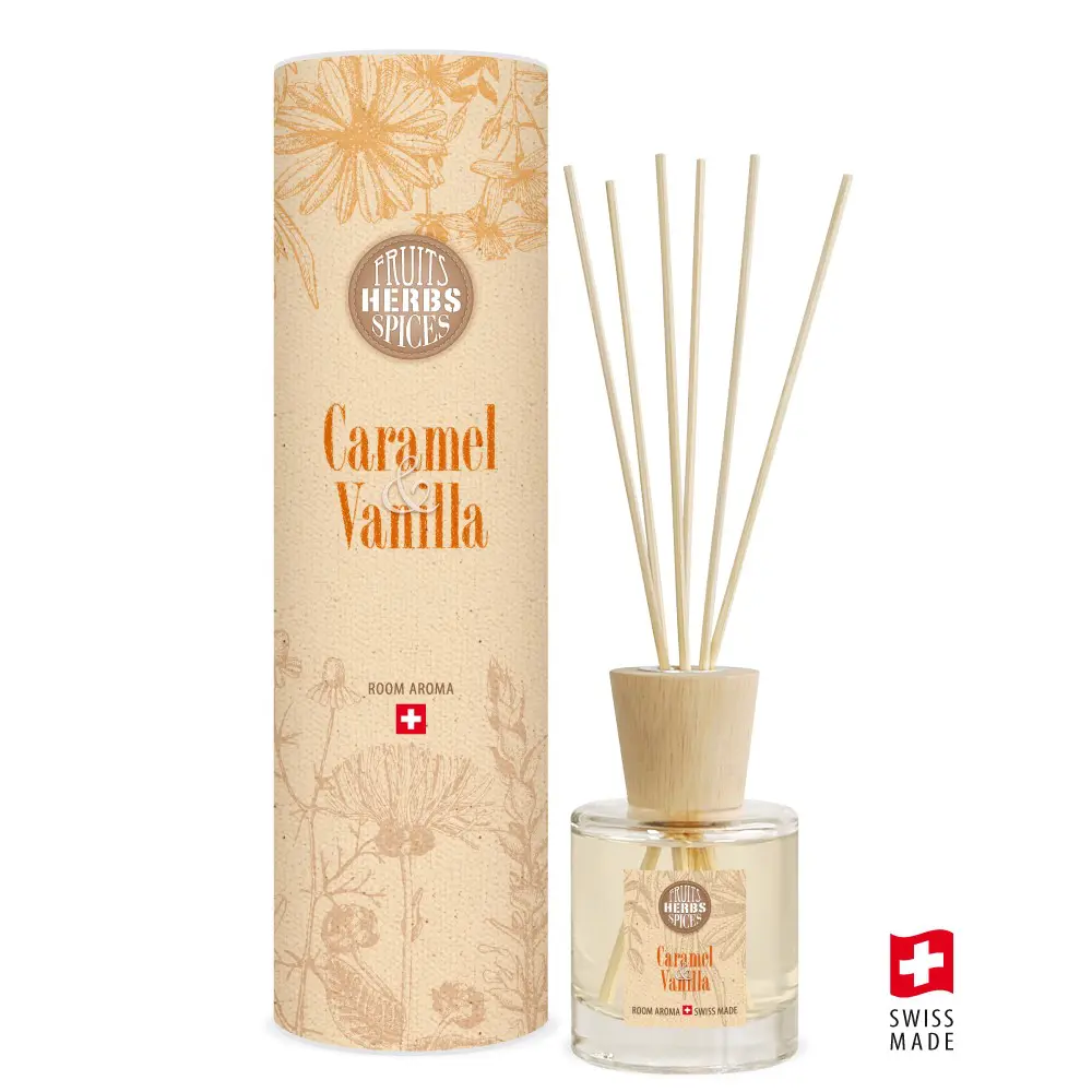 Fruits Herbs Spices Room Aroma Sticks 120ml Caramel + Vanilla