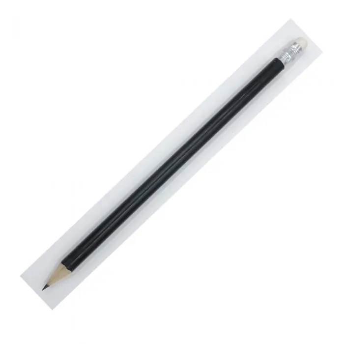 Bleistift mit Radiergummi, schwarz